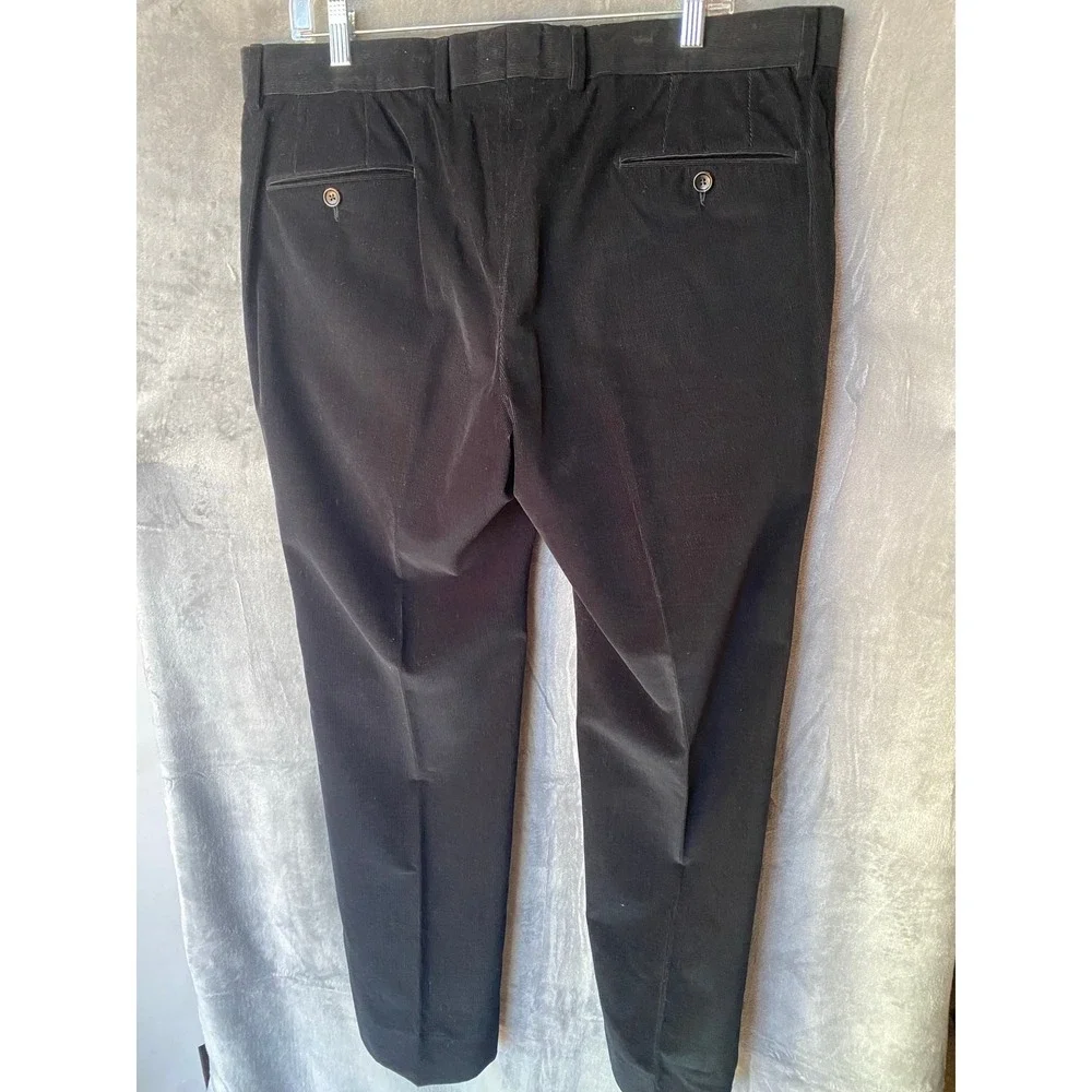 Gucci Men's 50R 34X32 Pinwale Fine Wale Corduroy Pants Flat Front Black